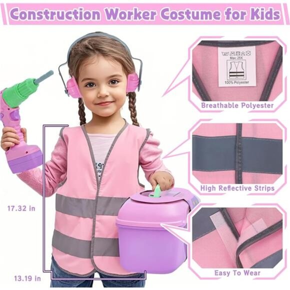 Kids Tool Set, 31 PCS Kids Tool Box Pretend Play Construction Toy with Electric - Picture 2 of 7